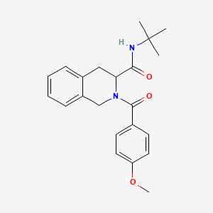 molecular formula C22H26N2O3 B3124417 N-(tert-butyl)-2-(4-methoxybenzoyl)-1,2,3,4-tetrahydro-3-isoquinolinecarboxamide CAS No. 318256-29-0