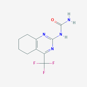 molecular formula C10H11F3N4O B3124428 5,6,7,8-Tetrahydro-4-trifluoromethyl-2-ureidoquinazoline CAS No. 318258-31-0