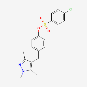 molecular formula C19H19ClN2O3S B3124430 4-[(1,3,5-三甲基-1H-吡唑-4-基)甲基]苯 4-氯苯磺酸盐 CAS No. 318284-35-4