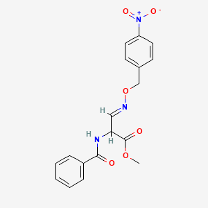 molecular formula C18H17N3O6 B3124443 Methyl 2-(benzoylamino)-3-{[(4-nitrobenzyl)oxy]imino}propanoate CAS No. 318284-55-8