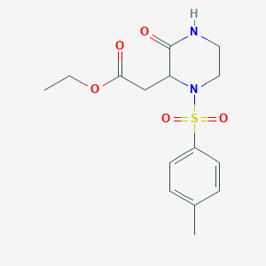 Ethyl {1-[(4-methylphenyl)sulfonyl]-3-oxopiperazin-2-yl}acetate