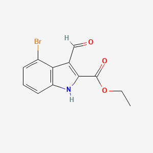 molecular formula C12H10BrNO3 B3124464 4-溴-3-甲酰基-1H-吲哚-2-羧酸乙酯 CAS No. 318292-53-4