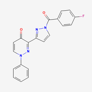 molecular formula C20H13FN4O2 B3124482 3-[1-(4-fluorobenzoyl)-1H-pyrazol-3-yl]-1-phenyl-4(1H)-pyridazinone CAS No. 318497-98-2