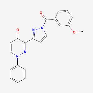 molecular formula C21H16N4O3 B3124484 3-[1-(3-methoxybenzoyl)-1H-pyrazol-3-yl]-1-phenyl-4(1H)-pyridazinone CAS No. 318497-99-3