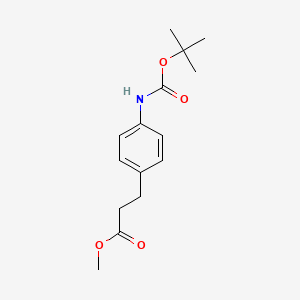 molecular formula C15H21NO4 B3124488 Methyl 3-(4-{[(tert-butoxy)carbonyl]amino}phenyl)propanoate CAS No. 318510-90-6
