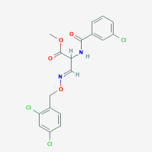 molecular formula C18H15Cl3N2O4 B3124513 2-[(3-氯苯甲酰)氨基]-3-{[(2,4-二氯苄基)氧代]亚氨基}丙酸甲酯 CAS No. 318517-66-7