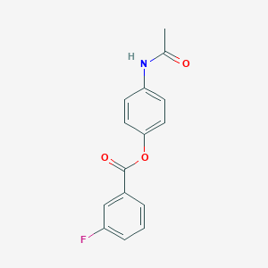 molecular formula C15H12FNO3 B312453 4-(Acetylamino)phenyl 3-fluorobenzoate 
