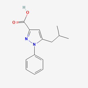 molecular formula C14H16N2O2 B3124581 5-(2-methylpropyl)-1-phenyl-1H-pyrazole-3-carboxylic acid CAS No. 3191-85-3
