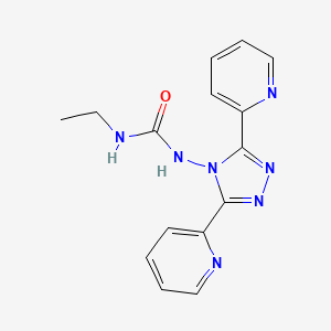 molecular formula C15H15N7O B3124687 N-[3,5-di(2-pyridinyl)-4H-1,2,4-triazol-4-yl]-N'-ethylurea CAS No. 320418-42-6