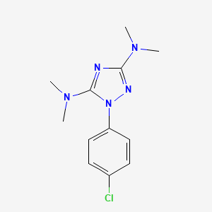 molecular formula C12H16ClN5 B3124716 N-[1-(4-chlorophenyl)-3-(dimethylamino)-1H-1,2,4-triazol-5-yl]-N,N-dimethylamine CAS No. 320419-49-6