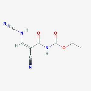 molecular formula C8H8N4O3 B3124729 ethyl N-[(Z)-2-cyano-3-(cyanoamino)prop-2-enoyl]carbamate CAS No. 320420-13-1