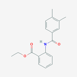 molecular formula C18H19NO3 B312475 Ethyl2-[(3,4-dimethylbenzoyl)amino]benzoate 