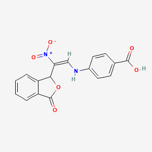 molecular formula C17H12N2O6 B3124750 4-{[2-硝基-2-(3-氧代-1,3-二氢-2-苯并呋喃-1-基)乙烯基]氨基}苯甲酸 CAS No. 320420-41-5