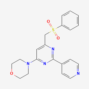 molecular formula C20H20N4O3S B3124763 (6-Morpholino-2-(4-pyridinyl)-4-pyrimidinyl)methyl phenyl sulfone CAS No. 320421-27-0