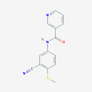molecular formula C14H11N3OS B3124781 N-(3-Cyano-4-(methylsulfanyl)phenyl)nicotinamide CAS No. 320421-46-3