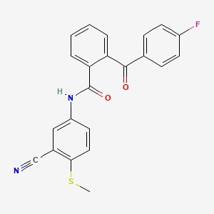 molecular formula C22H15FN2O2S B3124789 N-(3-Cyano-4-(methylsulfanyl)phenyl)-2-(4-fluorobenzoyl)benzenecarboxamide CAS No. 320421-47-4