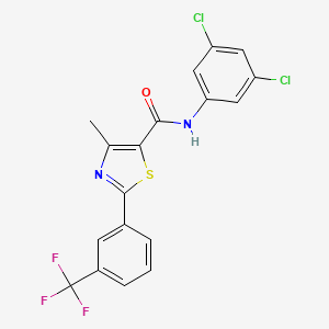 molecular formula C18H11Cl2F3N2OS B3124977 N-(3,5-二氯苯基)-4-甲基-2-[3-(三氟甲基)苯基]-1,3-噻唑-5-甲酰胺 CAS No. 321429-63-4