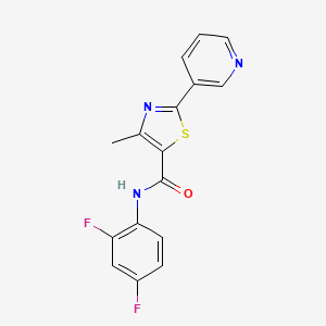 molecular formula C16H11F2N3OS B3124985 N-(2,4-difluorophenyl)-4-methyl-2-(3-pyridinyl)-1,3-thiazole-5-carboxamide CAS No. 321430-13-1