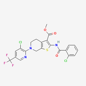 Methyl 2-[(2-chlorobenzoyl)amino]-6-[3-chloro-5-(trifluoromethyl)-2-pyridinyl]-4,5,6,7-tetrahydrothieno[2,3-c]pyridine-3-carboxylate