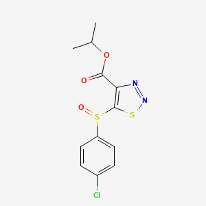 molecular formula C12H11ClN2O3S2 B3125022 异丙基 5-[(4-氯苯基)亚磺酰基]-1,2,3-噻二唑-4-羧酸酯 CAS No. 321431-04-3