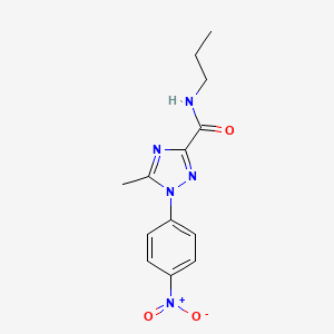 molecular formula C13H15N5O3 B3125023 5-methyl-1-(4-nitrophenyl)-N-propyl-1H-1,2,4-triazole-3-carboxamide CAS No. 321431-10-1