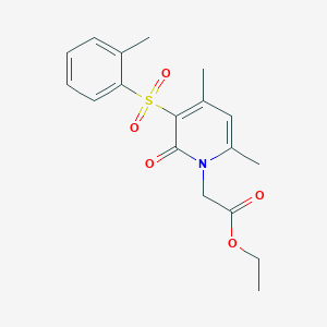molecular formula C18H21NO5S B3125039 ethyl 2-[4,6-dimethyl-3-[(2-methylphenyl)sulfonyl]-2-oxo-1(2H)-pyridinyl]acetate CAS No. 321431-61-2