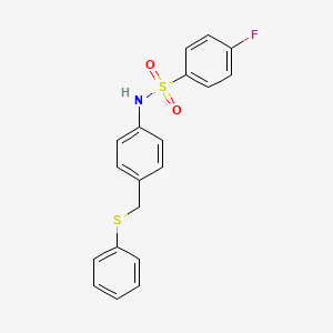 4-fluoro-N-{4-[(phenylsulfanyl)methyl]phenyl}benzenesulfonamide