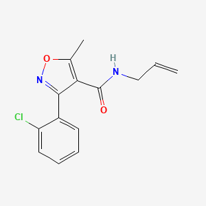 molecular formula C14H13ClN2O2 B3125059 3-(2-chlorophenyl)-5-methyl-N-(prop-2-en-1-yl)-1,2-oxazole-4-carboxamide CAS No. 321432-31-9