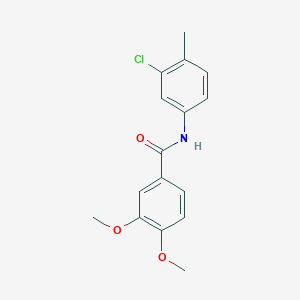 molecular formula C16H16ClNO3 B312507 N-(3-chloro-4-methylphenyl)-3,4-dimethoxybenzamide 