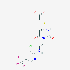 methyl 2-[[3-[2-[[3-chloro-5-(trifluoromethyl)pyridin-2-yl]amino]ethyl]-2,4-dioxo-1H-pyrimidin-6-yl]sulfanyl]acetate