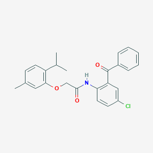 molecular formula C25H24ClNO3 B312511 N-(2-Benzoyl-4-chloro-phenyl)-2-(2-isopropyl-5-methyl-phenoxy)-acetamide 