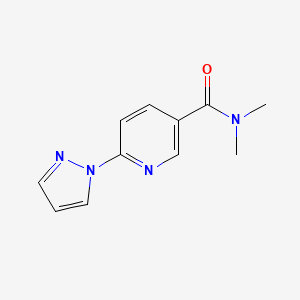 molecular formula C11H12N4O B3125116 N,N-dimethyl-6-(1H-pyrazol-1-yl)pyridine-3-carboxamide CAS No. 321533-80-6