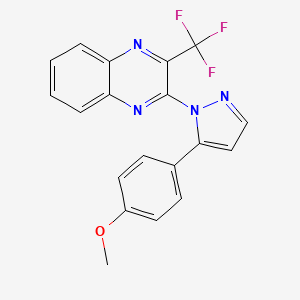 molecular formula C19H13F3N4O B3125129 methyl 4-{1-[3-(trifluoromethyl)-2-quinoxalinyl]-1H-pyrazol-5-yl}phenyl ether CAS No. 321538-07-2