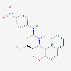 molecular formula C22H21N3O4S B3125179 N-[2-(hydroxymethyl)-2,3-dihydro-1H-benzo[f]chromen-1-yl]-N-methyl-N'-(4-nitrophenyl)thiourea CAS No. 321574-20-3