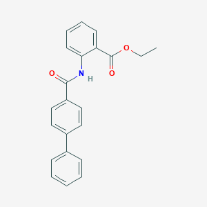 molecular formula C22H19NO3 B312520 Ethyl 2-[([1,1'-biphenyl]-4-ylcarbonyl)amino]benzoate 