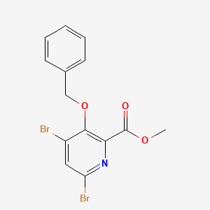 molecular formula C14H11Br2NO3 B3125202 Methyl 3-(benzyloxy)-4,6-dibromopicolinate CAS No. 321596-56-9