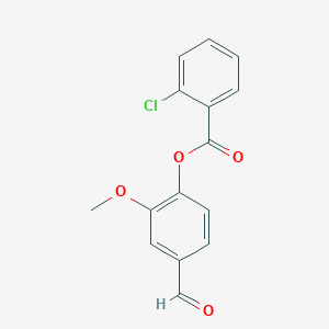 molecular formula C15H11ClO4 B3125219 4-Formyl-2-methoxyphenyl 2-chlorobenzoate CAS No. 321726-59-4