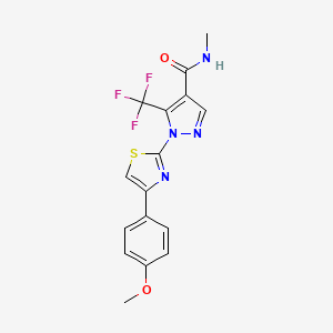 molecular formula C16H13F3N4O2S B3125222 1-[4-(4-methoxyphenyl)-1,3-thiazol-2-yl]-N-methyl-5-(trifluoromethyl)-1H-pyrazole-4-carboxamide CAS No. 321848-17-3