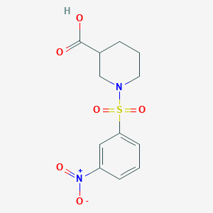 molecular formula C12H14N2O6S B3125244 1-[(3-硝基苯基)磺酰基]哌啶-3-羧酸 CAS No. 321970-60-9