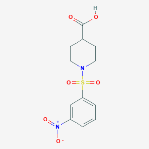 molecular formula C12H14N2O6S B3125249 1-[(3-Nitrophenyl)sulfonyl]piperidine-4-carboxylic acid CAS No. 321970-61-0