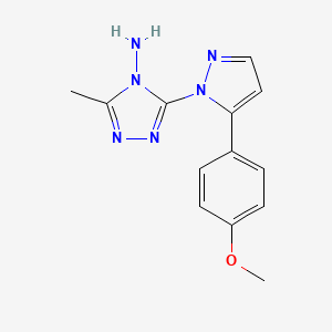 molecular formula C13H14N6O B3125256 3-[5-(4-methoxyphenyl)-1H-pyrazol-1-yl]-5-methyl-4H-1,2,4-triazol-4-ylamine CAS No. 321998-15-6