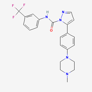 molecular formula C22H22F3N5O B3125301 5-[4-(4-methylpiperazino)phenyl]-N-[3-(trifluoromethyl)phenyl]-1H-pyrazole-1-carboxamide CAS No. 321998-93-0