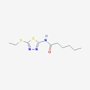 molecular formula C10H17N3OS2 B312533 N-[5-(ethylsulfanyl)-1,3,4-thiadiazol-2-yl]hexanamide 