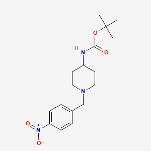 molecular formula C17H25N3O4 B3125344 叔丁基 1-(4-硝基苯甲基)哌啶-4-基氨基甲酸酯 CAS No. 323578-34-3