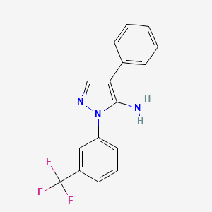 molecular formula C16H12F3N3 B3125361 4-苯基-1-[3-(三氟甲基)苯基]-1H-吡唑-5-胺 CAS No. 324008-98-2