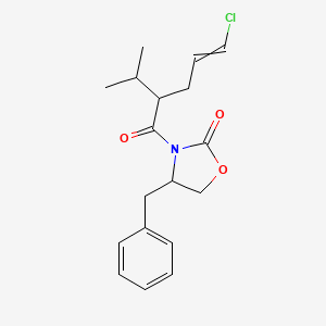 molecular formula C18H22ClNO3 B3125407 4-苄基-3-[5-氯-2-(丙-2-基)戊-4-烯酰]-1,3-恶唑烷-2-酮 CAS No. 324519-70-2