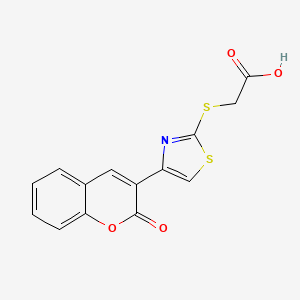 molecular formula C14H9NO4S2 B3125424 {[4-(2-oxo-2H-chromen-3-yl)-1,3-thiazol-2-yl]thio}acetic acid CAS No. 324767-57-9
