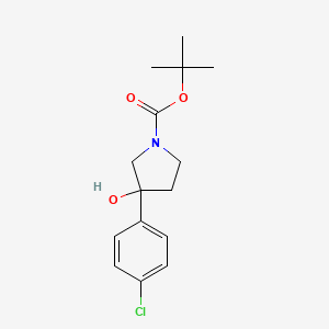 molecular formula C15H20ClNO3 B3125434 叔丁基 3-(4-氯苯基)-3-羟基吡咯烷-1-甲酸酯 CAS No. 324785-29-7