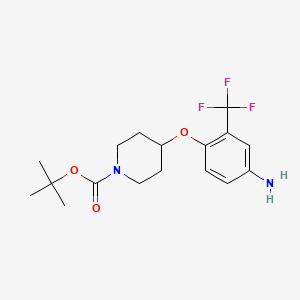 molecular formula C17H23F3N2O3 B3125483 4-(4-氨基-2-(三氟甲基)苯氧基)哌啶-1-甲酸叔丁酯 CAS No. 325457-62-3