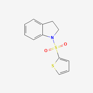 molecular formula C12H11NO2S2 B3125567 1-(Thiophene-2-sulfonyl)-2,3-dihydro-1H-indole CAS No. 326881-87-2